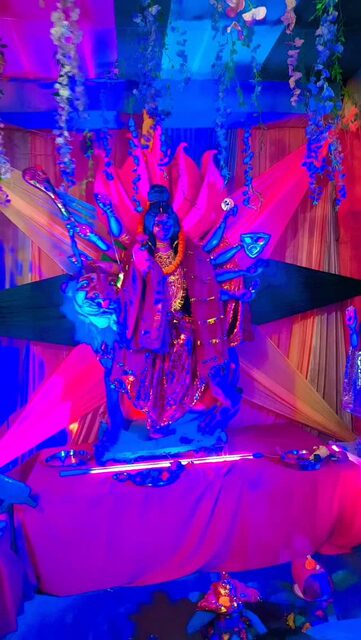Puja pandal at night